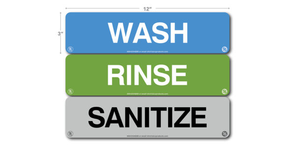 3 Compartment Sink Decals for Sink Interior