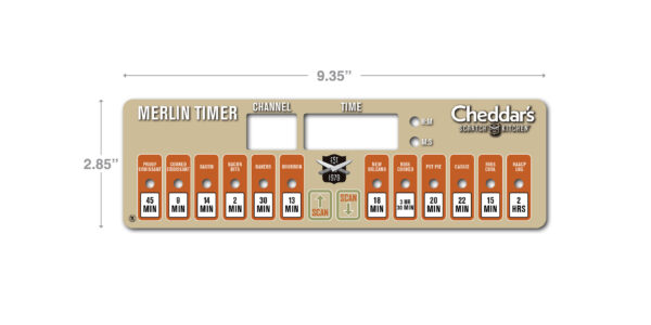 Cheddar's Merlin Timer Faceplate Decal - Alco Products