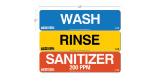 Aussie Grill 3 Compartment Sink Decals