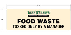 Beef O' Brady's Food Waste Decal