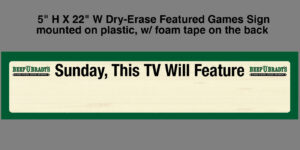 Beef O' Brady's TV Game Sign - Sunday