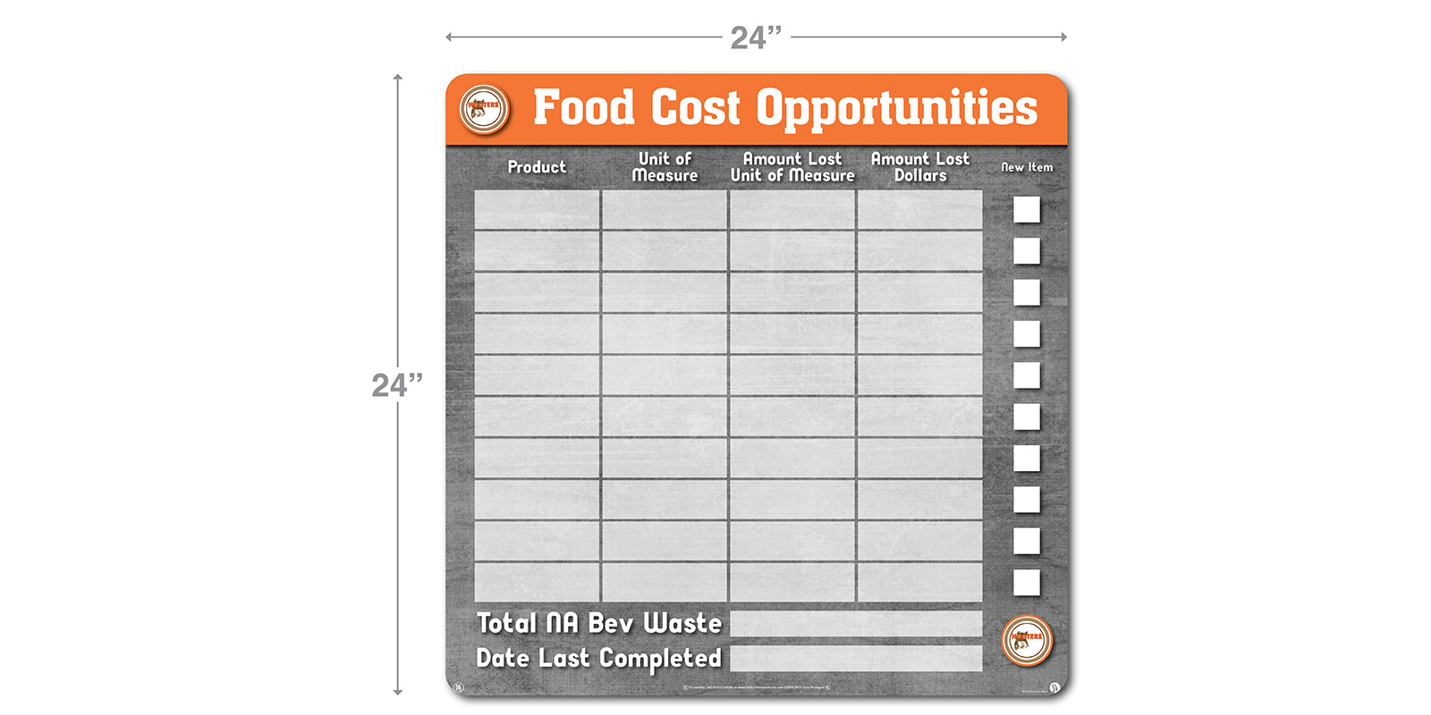 Hooters Food Cost Opportunities Comm Board