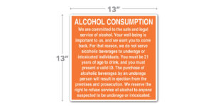 Hooters Alcohol Consumption Sign