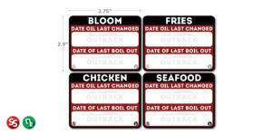 Outback Fryer Door Labels