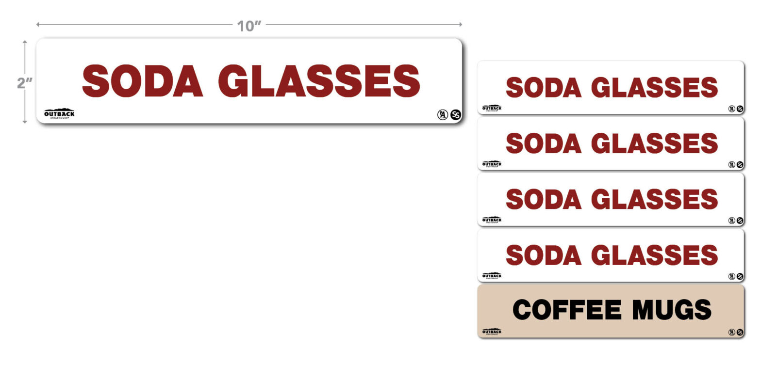 Outback Labels Outback Glassware Labels - Alco Products