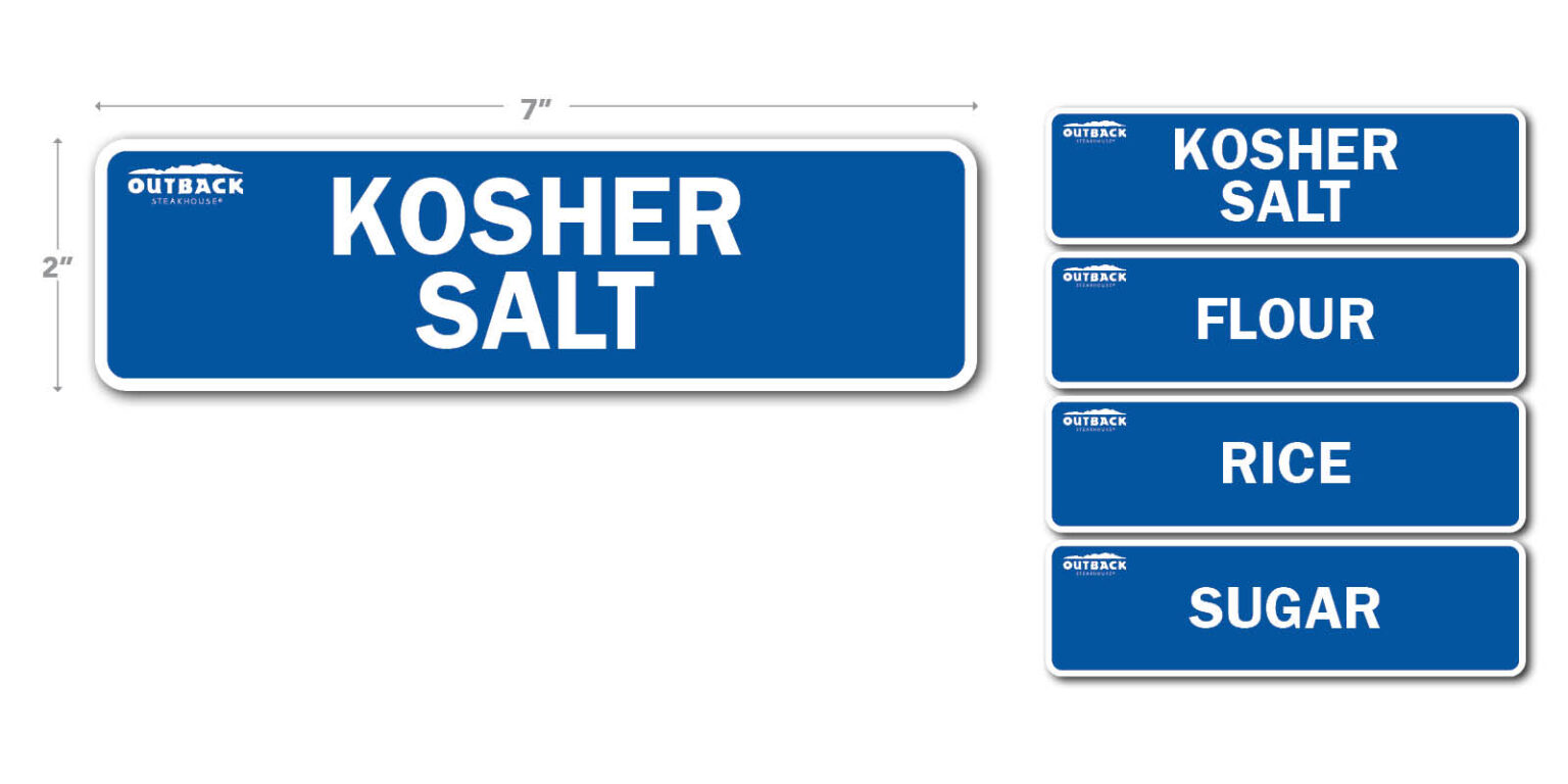Outback Bin Container Label Set 2x7 - Alco Products