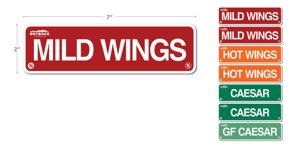 Outback Cambro Label Set 2x7 - Alco Products