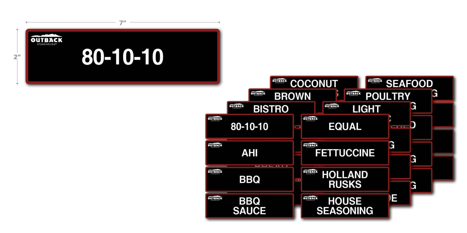 Outback Labels Outback Seasoning Storage Labels 2x7 - Alco Products