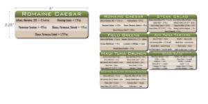 Seasons 52 Station Label Set - SALAD