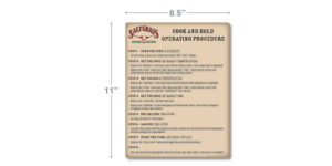 Saltgrass Cook and Hold Operating Procedures Decal