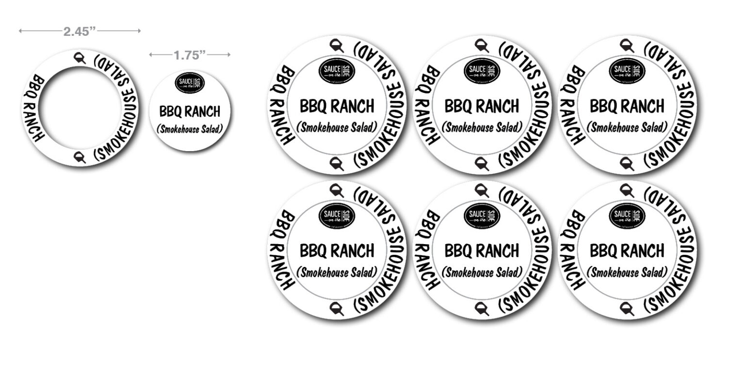 Sauce on the Side Squeeze Bottle Labels Individual Alco Products