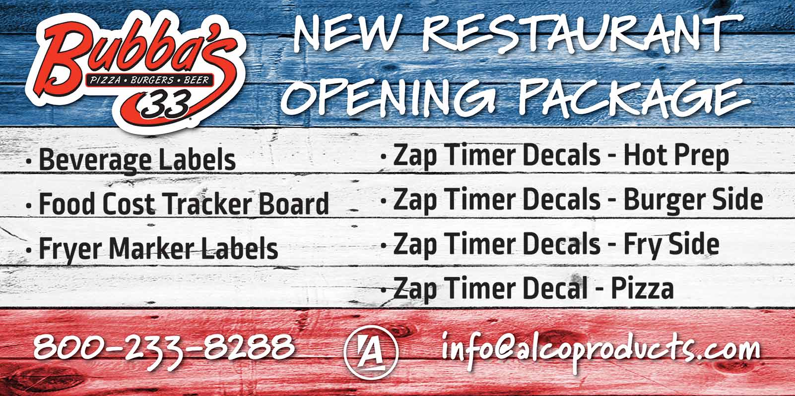 Bubba's 33 New Restaurant Opening Package