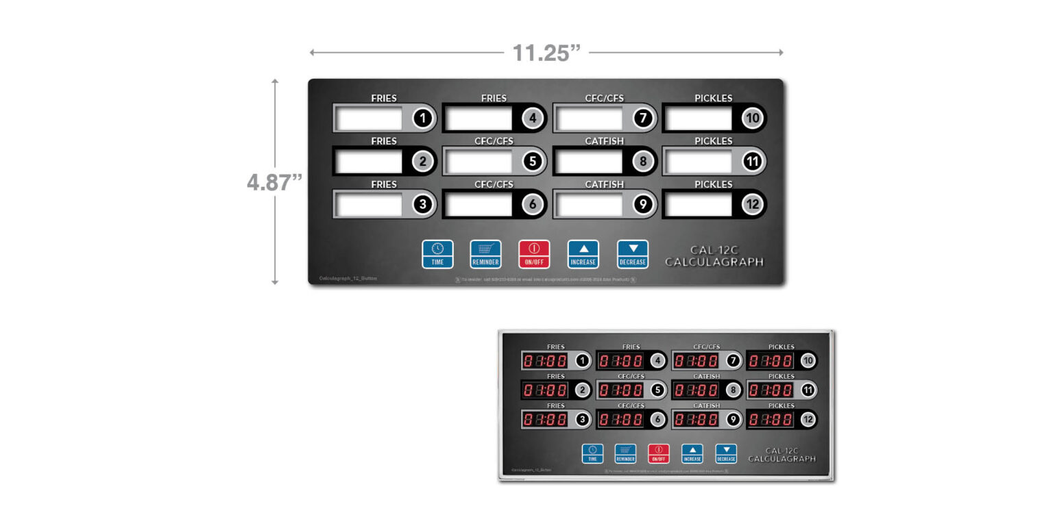 Calculagraph 12 Button Timer Faceplate Decal - Alco Products