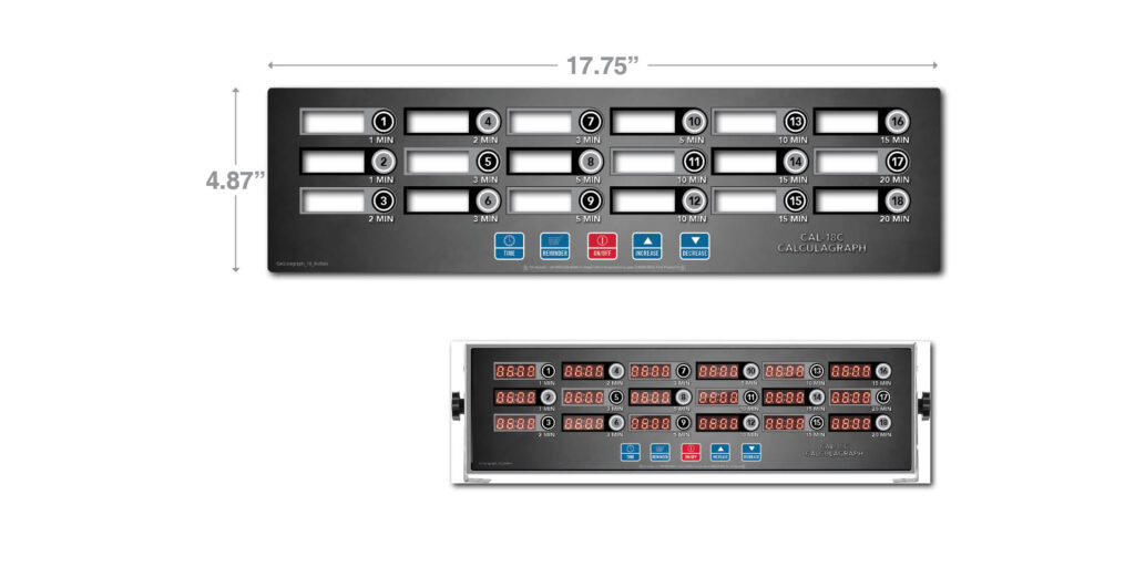 Calculagraph 18 Button Timer Faceplate Decal - Alco Products