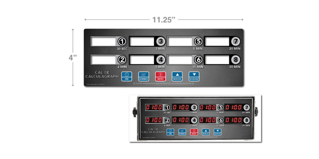 Calculagraph 8 Button Timer Faceplate Decal - Alco Products