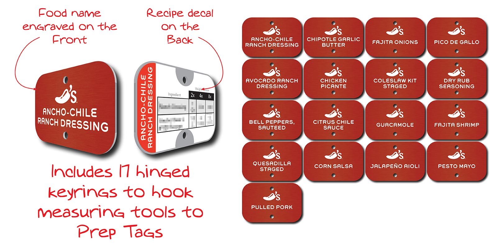Chili's Prep Tag Set