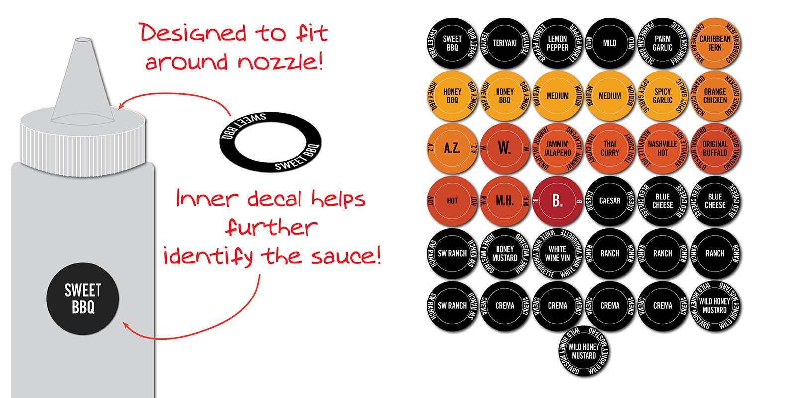 DFS Squeeze Bottle Top Label Set