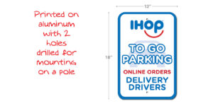 IHOP To Go Parking Sign