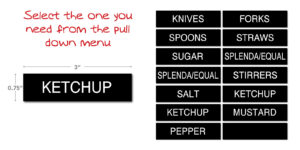 KRYSTAL Condiment Bin Individual Tag