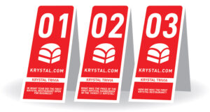 KRYSTAL Table Tents