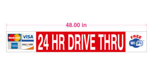 KRYSTAL Reader Board Sign Panels - 24 HR Drive Thru and Credit Cards