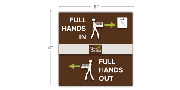 Full Hand Infor OLIVE GARDEN Full Hands In / Out Sign - Alco Products