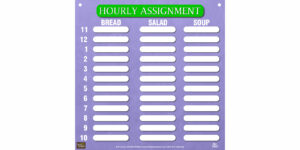 OLIVE GARDEN Hourly Assignment Dry Erase Comm Board