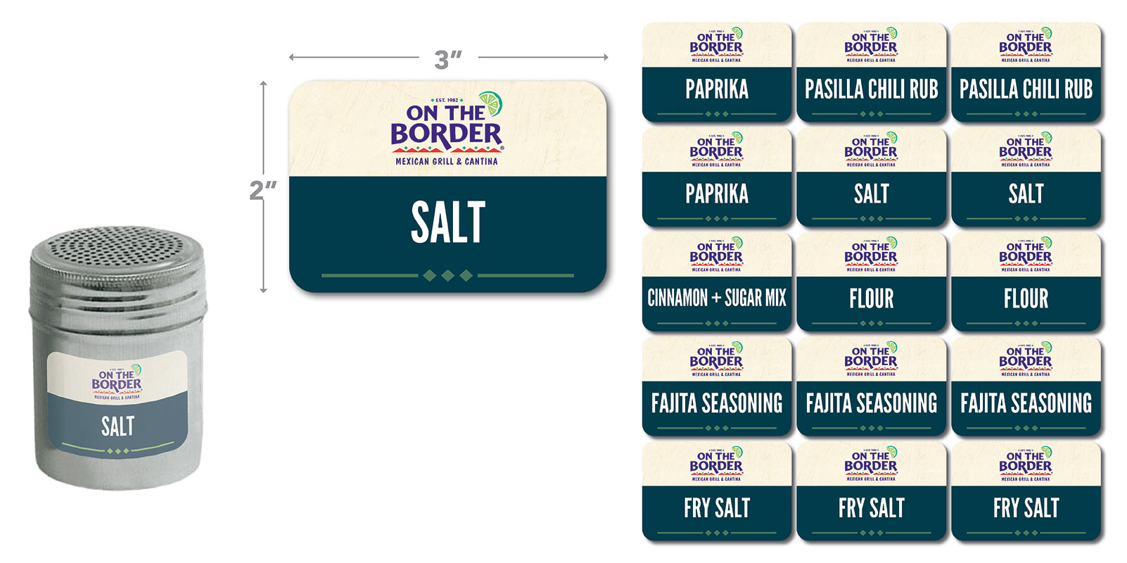 On The Border Shaker Labels