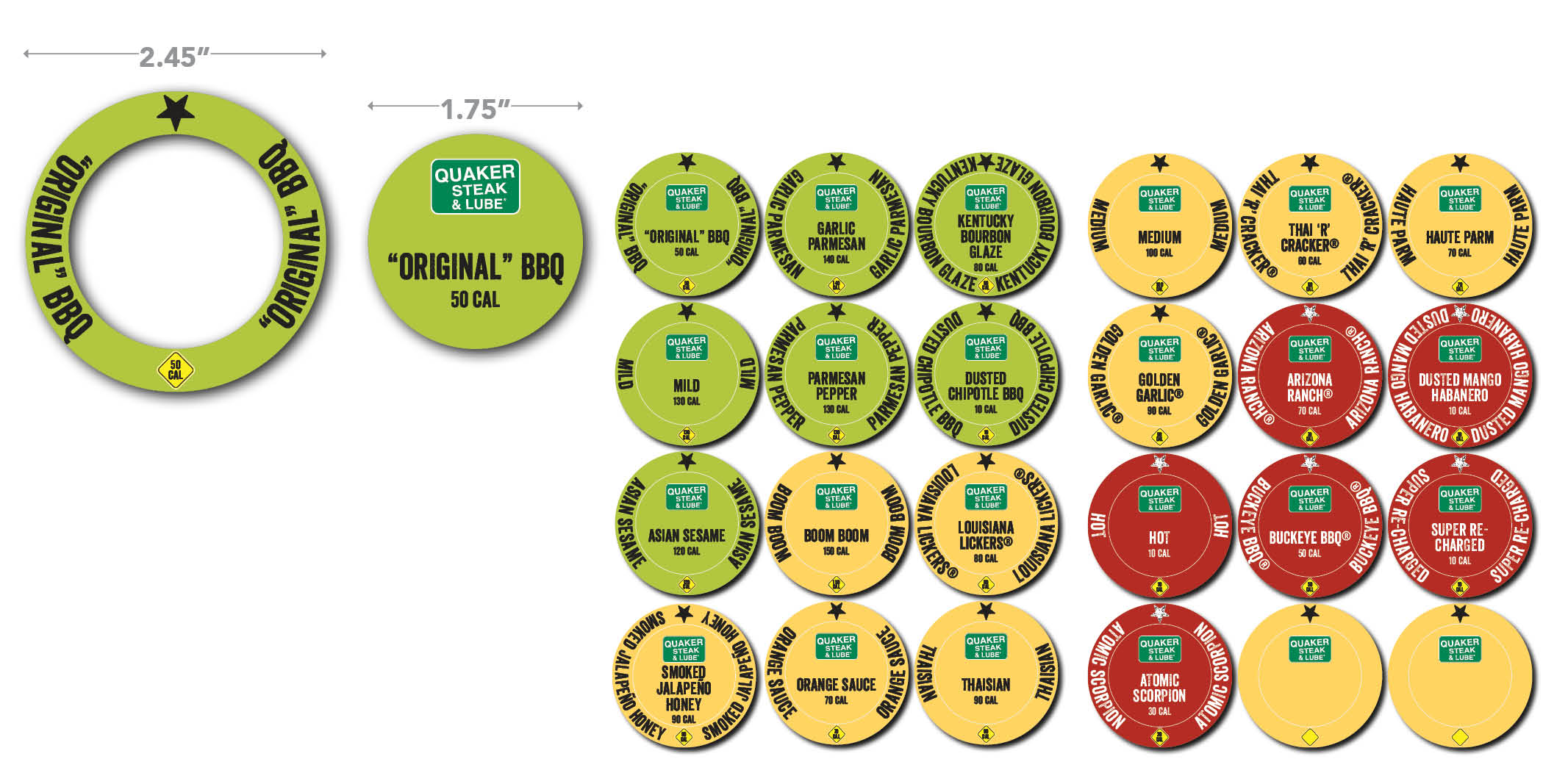 Quaker Steak Squeeze Bottle Top Labels