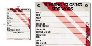 TGI Fridays Running\Closing Side Work Chart