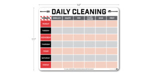 TGI Fridays Daily Cleaning Board