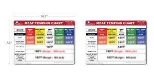 Applebee's Meat Temping Chart Decal Set