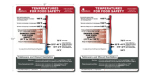 Applebee's Temperatures for Food Safety Decals