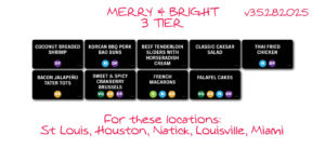 Puttshack Event Menu Tags - MERRY & BRIGHT 3 TIER
