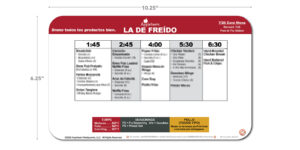 Applebee's Fry Chart SPANISH